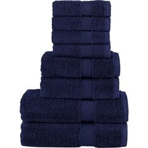 Shumee Premium 8-dielna navy modrá 600 g/m2 100 % bavlna