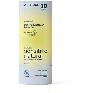 ATTITUDE Sunly, 100 % minerálna ochranná tyčinka na tvár a pery SPF 30, 20 g