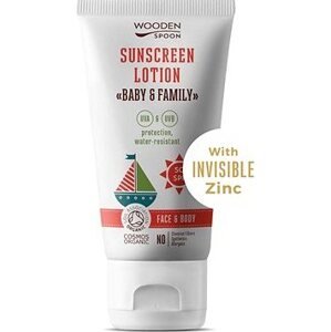 WoodenSpoon Opaľovacie telové mlieko v tube Baby & Family SPF 50, 150 ml