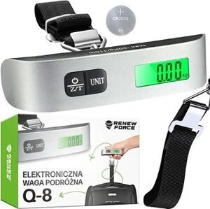 HurtDex Ručná elektronická cestovná váha s teplomerom – strieborná