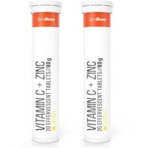 GymBeam Vitamín C + zinok šumivé citrus 2 × 20 tabliet